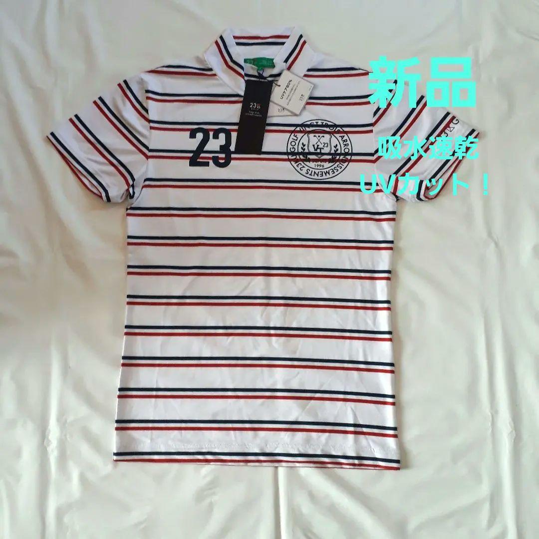 新品！23区GOLF レディース半袖ハイネックシャツ 吸水速乾 UV ストレッチ