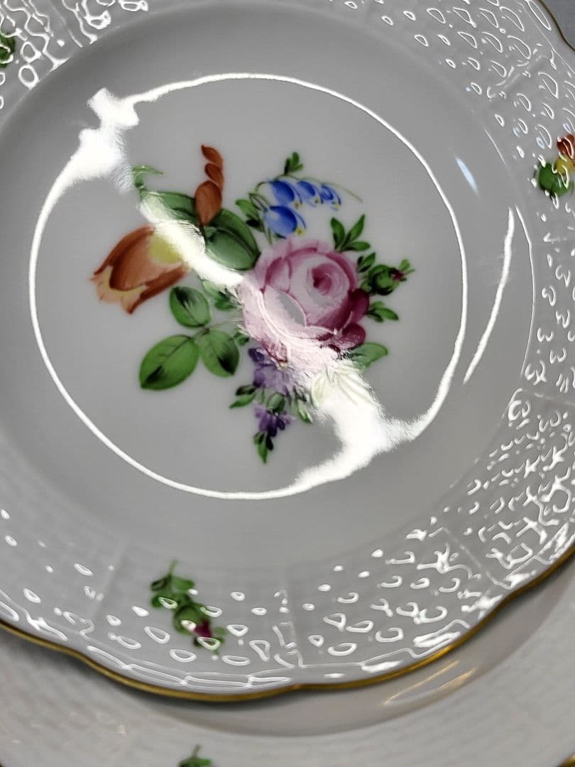 未使用✨ヘレンド フラワーブーケ ミニプレート 小皿 薔薇 チューリップ 花2枚