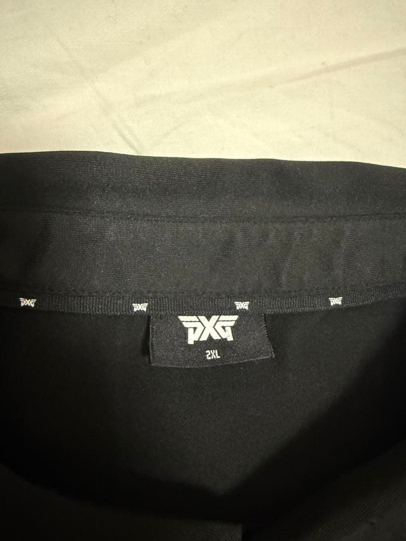 PXG ゴルフシャツ　ポロシャツ　長袖シャツ　ストレッチ　メンズ　黒×グレー