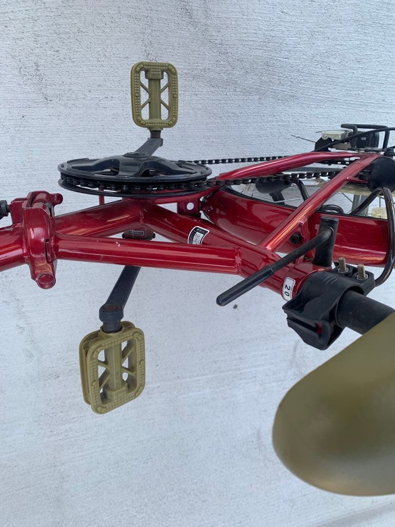 20インチ　折りたたみ自転車本体　赤　アイジュサイクル　スリーストーン