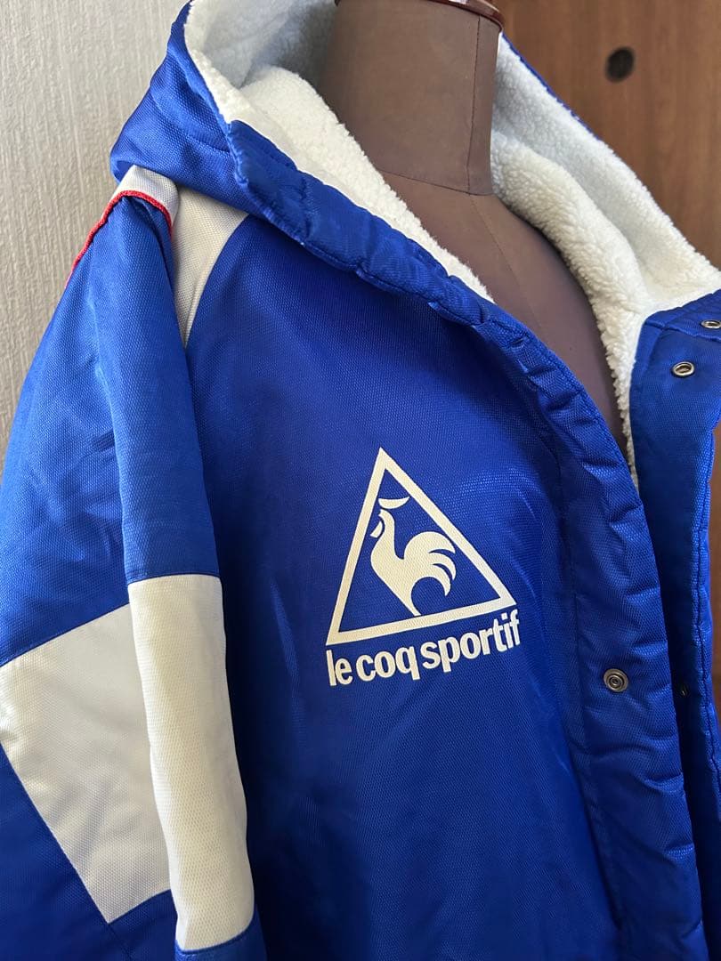 ルコックスポルティフ　ベンチコート　ロングコート　メンズ　ブルー　青　ボア