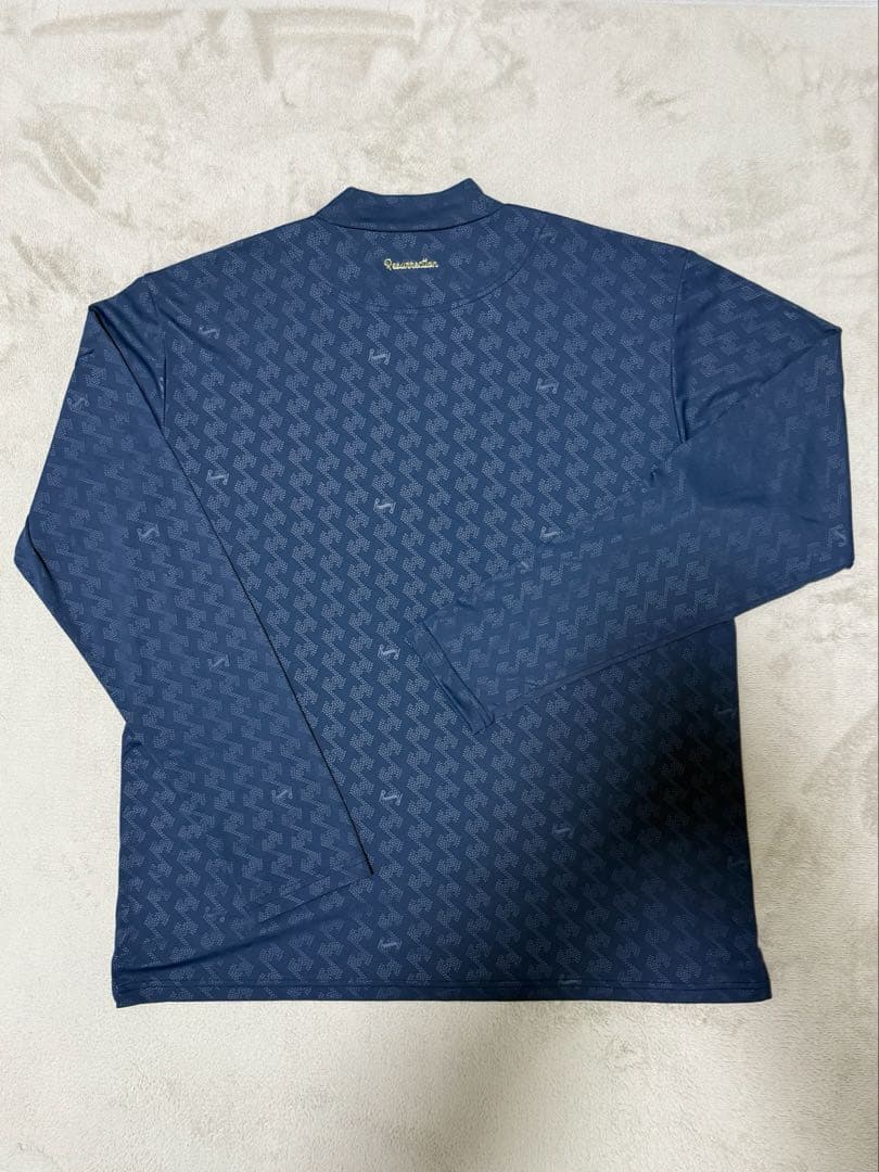 レザレクション　長袖モックネック　ゴルフシャツ　2XL ネイビー