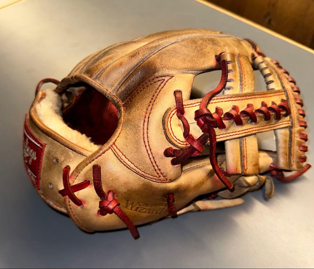 Rawlings 硬式グローブ ベージュ/赤