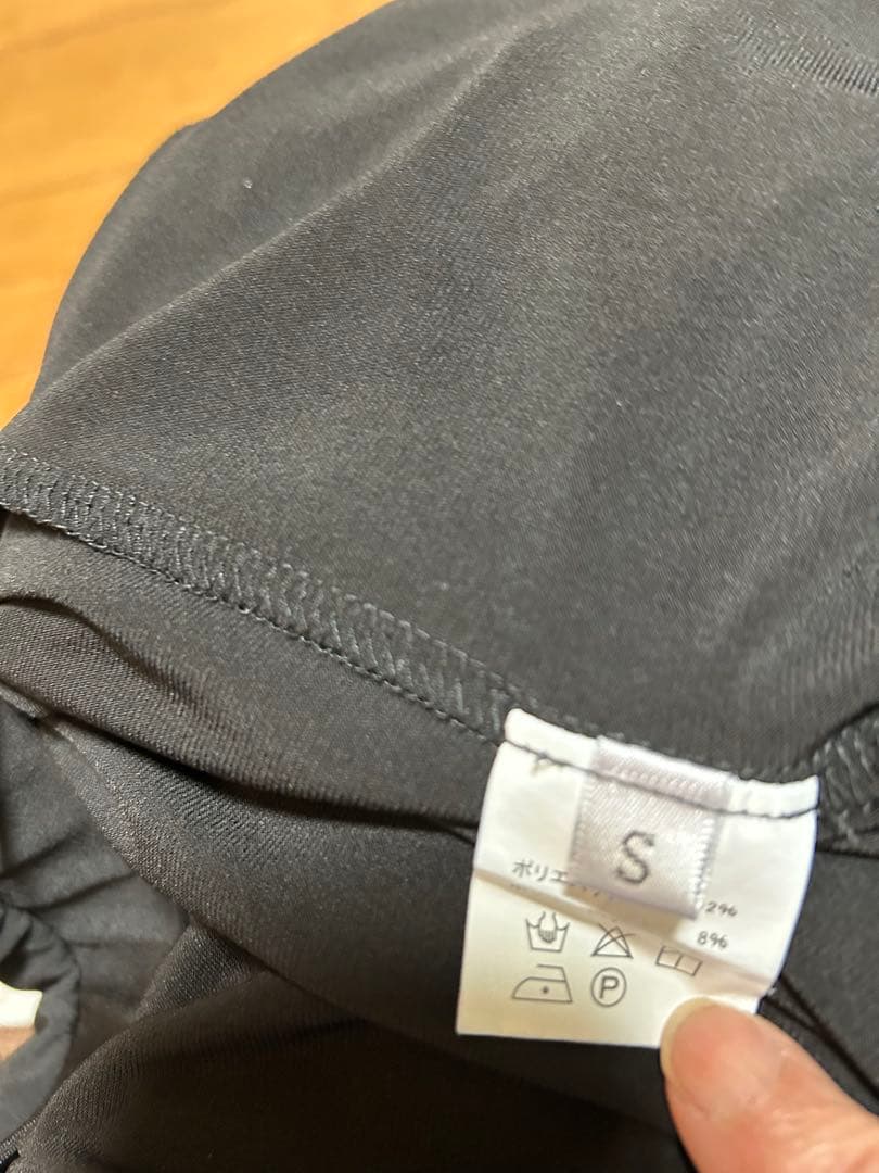 【美品】社交ダンス　練習用スラックス　白樺ドレス　黒　裾止めあり　S-M