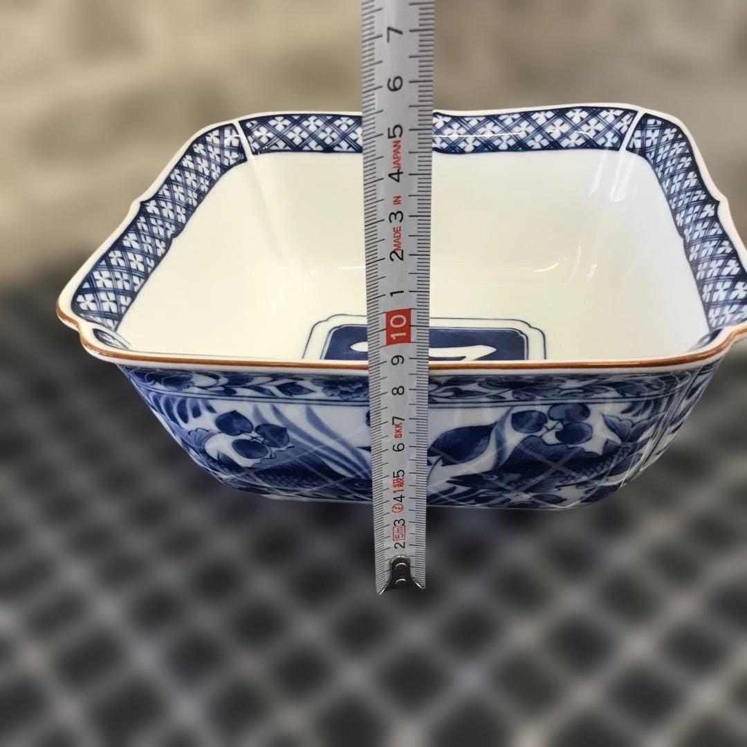 たち吉　青華遊魚　角鉢　角小鉢　6個セット　橘吉　タチキチ