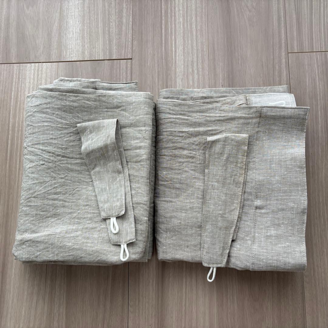 【無印良品】麻平織ノンプリーツカーテン／ライトベージュ
