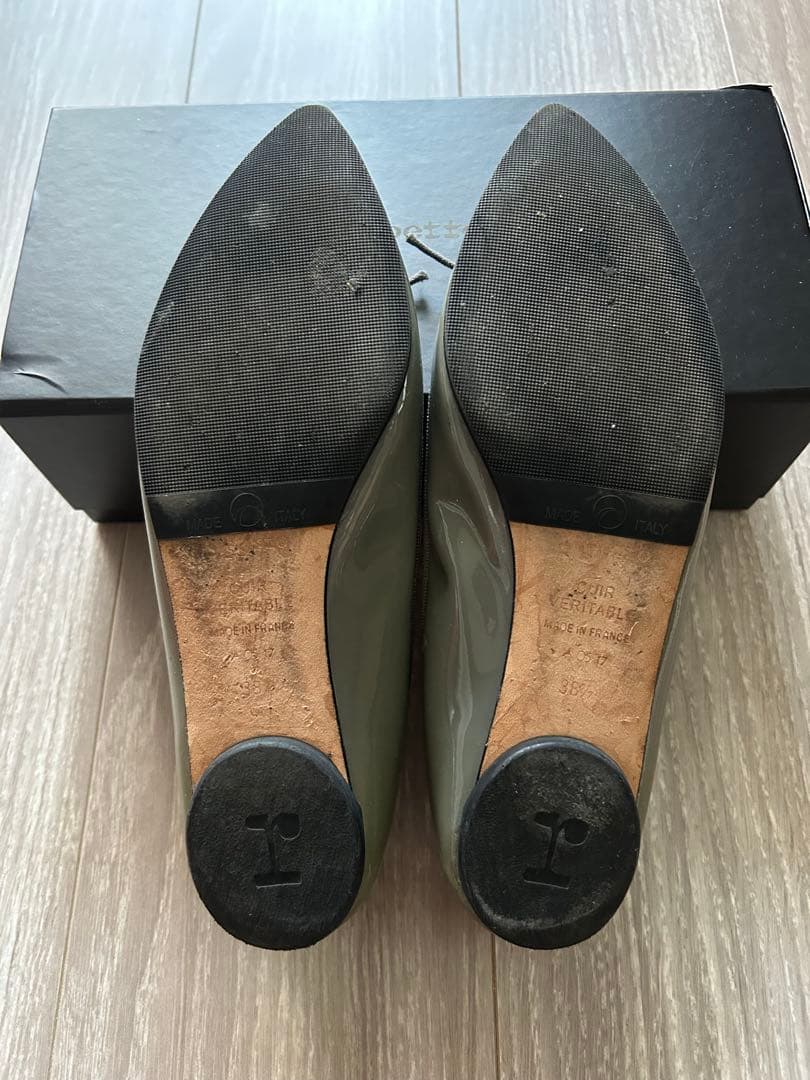 4.2万＋税repetto レペット 38.5/24 バレエシューズ グレー系