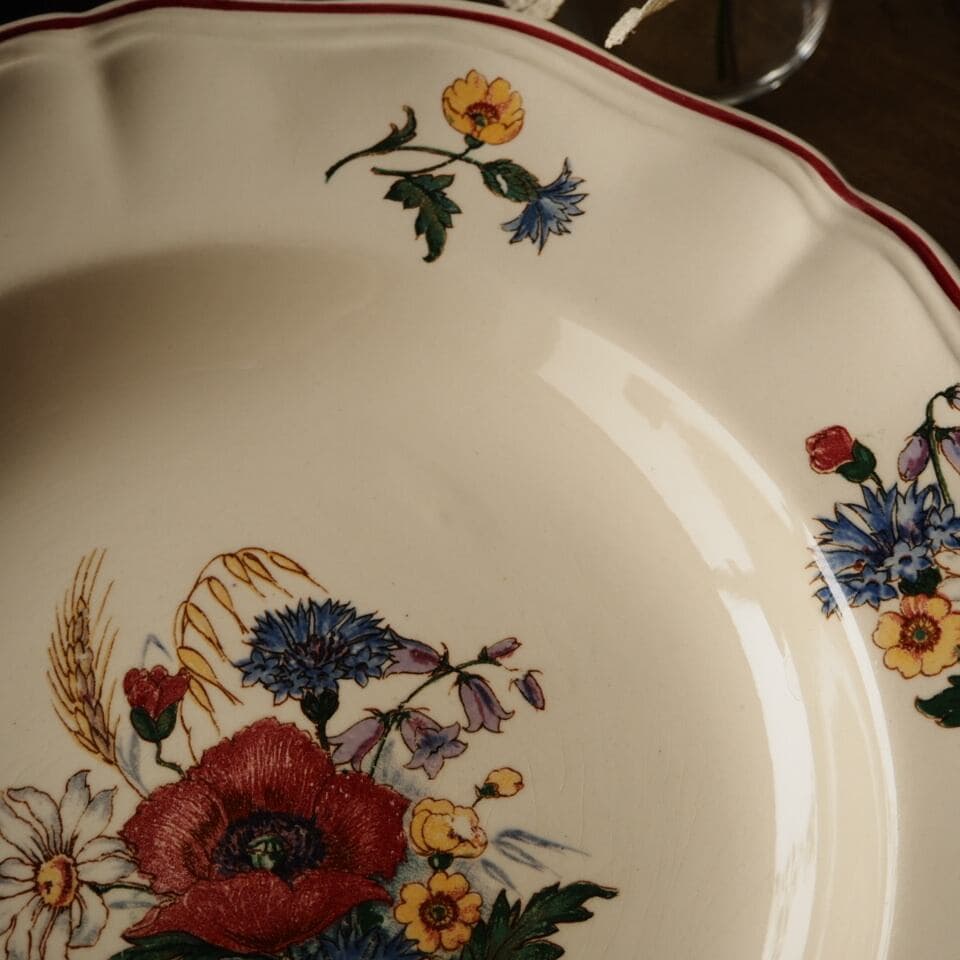 Sarreguemines　花々の囁き　サルグミンヌの深皿A　F1
