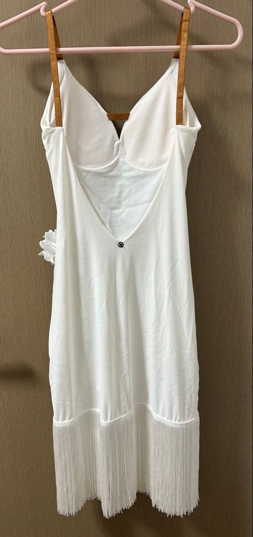 最終値下げ【ラテンドレス】白ワンピース ドレープ付き Sサイズ 美品 即日発送