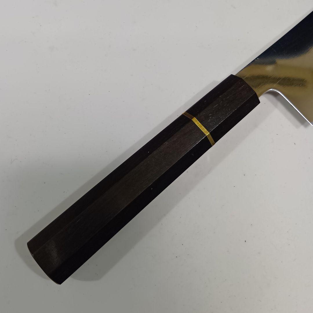 本焼 Ｖ金10号鋼 全鋼 和牛刀 24cm 牛刀 包丁 鏡面 黒檀八角柄