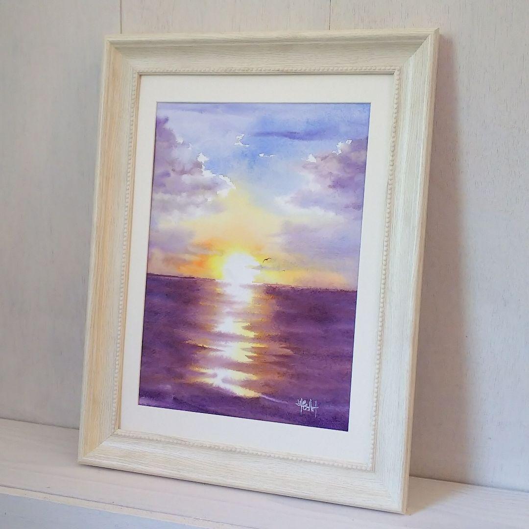 癒しの水彩画786 sunset