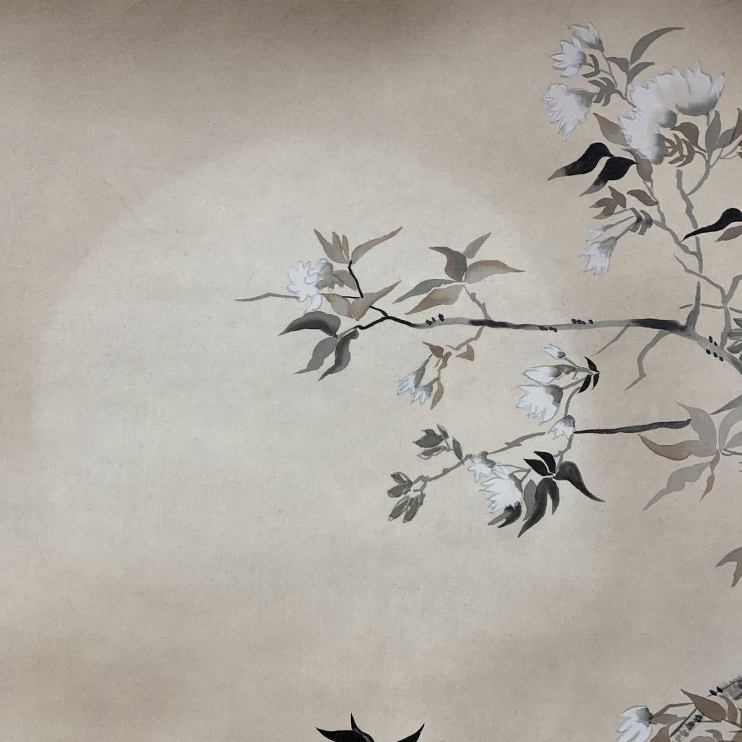 美品 掛け軸 杉浦契雪作 夜桜図 共箱 縁起物