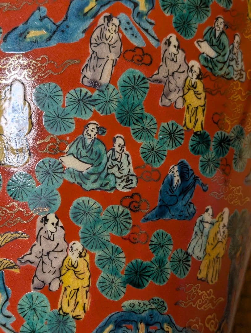 九谷焼　大型花瓶　壺　木米