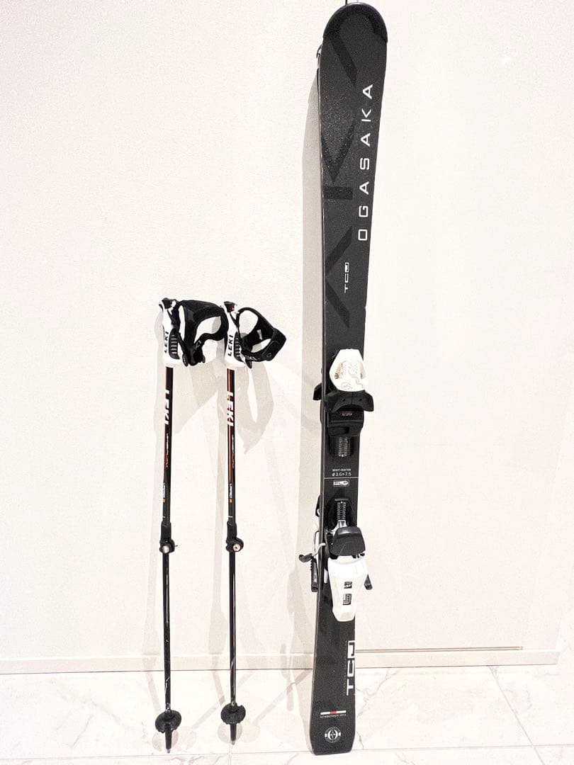 130cm OGASAKA TCJ スキー 板とLEKI ポールセット