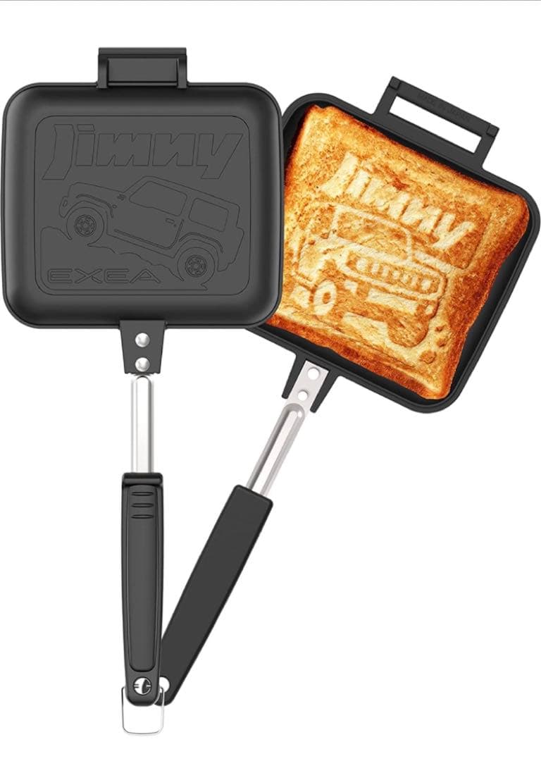 新品 日本製 燕三条産 ホットサンドメーカー ジムニーロゴ イラスト 焼き目