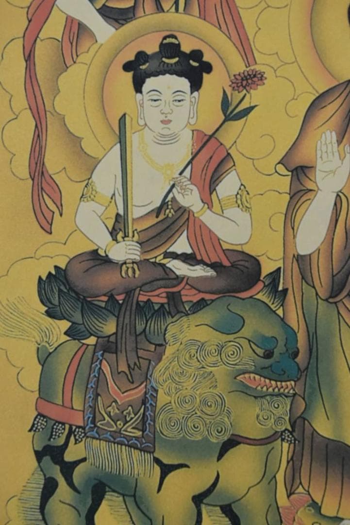 【複製】青波/十三佛図/十三仏図/仏事掛/工芸品/掛軸/名家伝来/AA-334