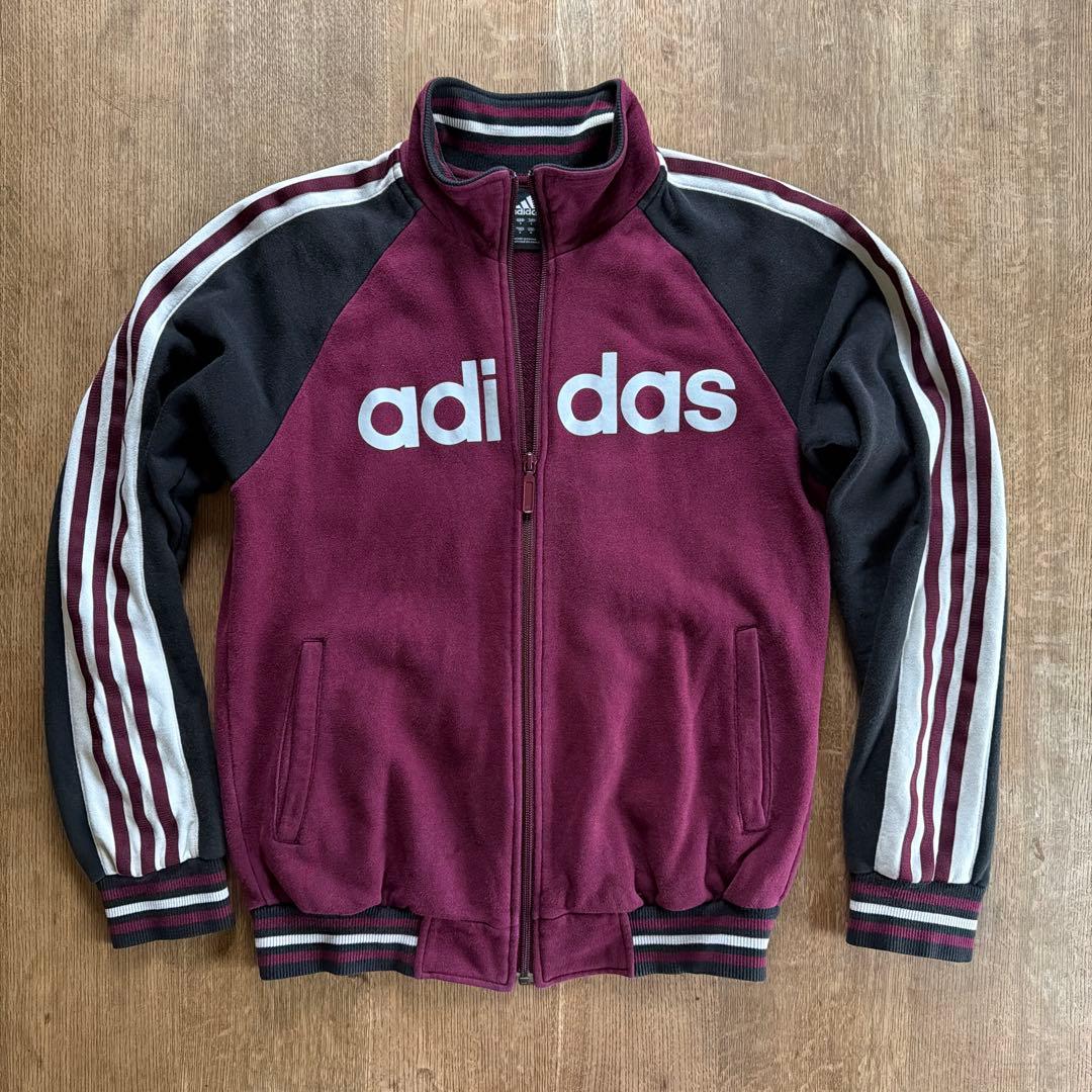 00s adidas トラックジャケット ジャージ ワインレッド×グリーン