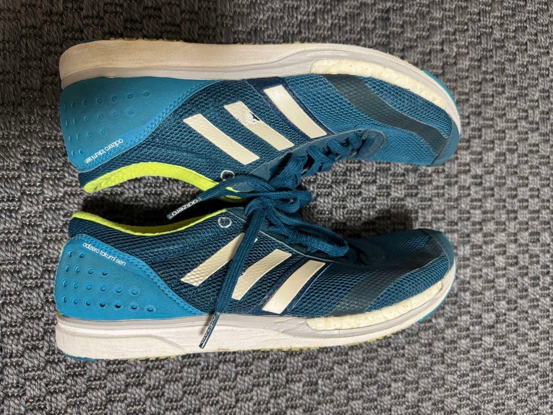 adizero takumi sen スパイクシューズ 青/緑