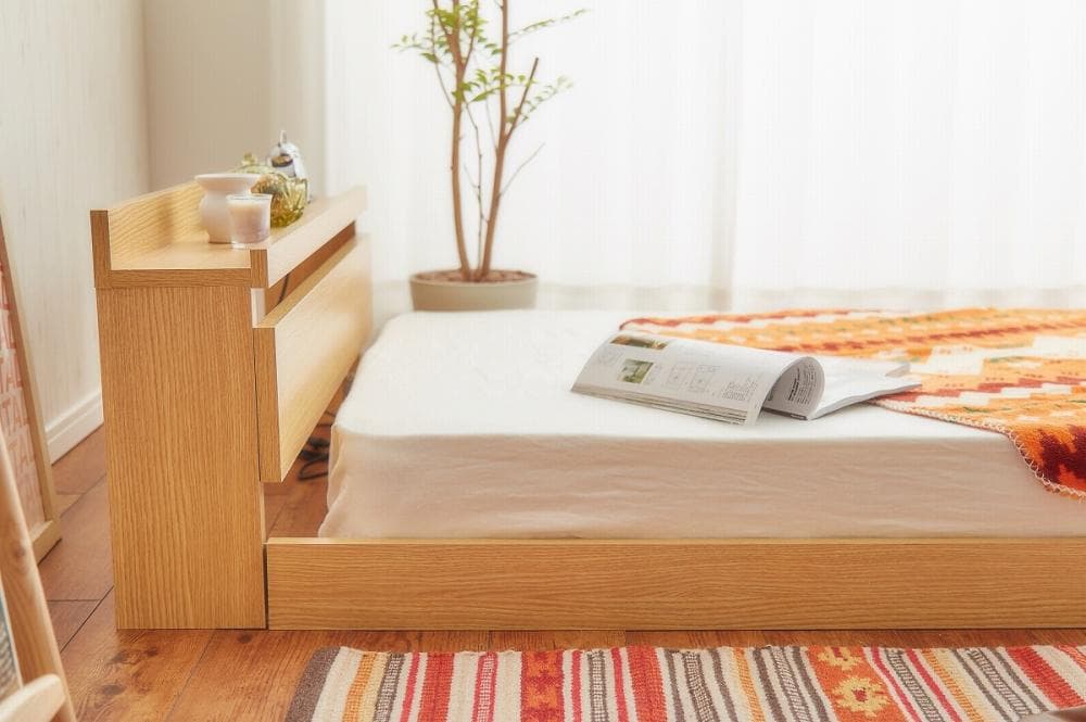 《新品・送料無料》【ダブル】Coroa フロアベッド（マットレス付き）