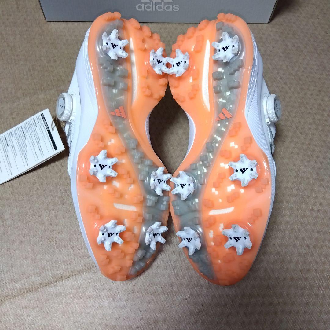 adidas BOAゴルフシューズ 【２３㌢】ホワイト/オレンジ 新品未使用