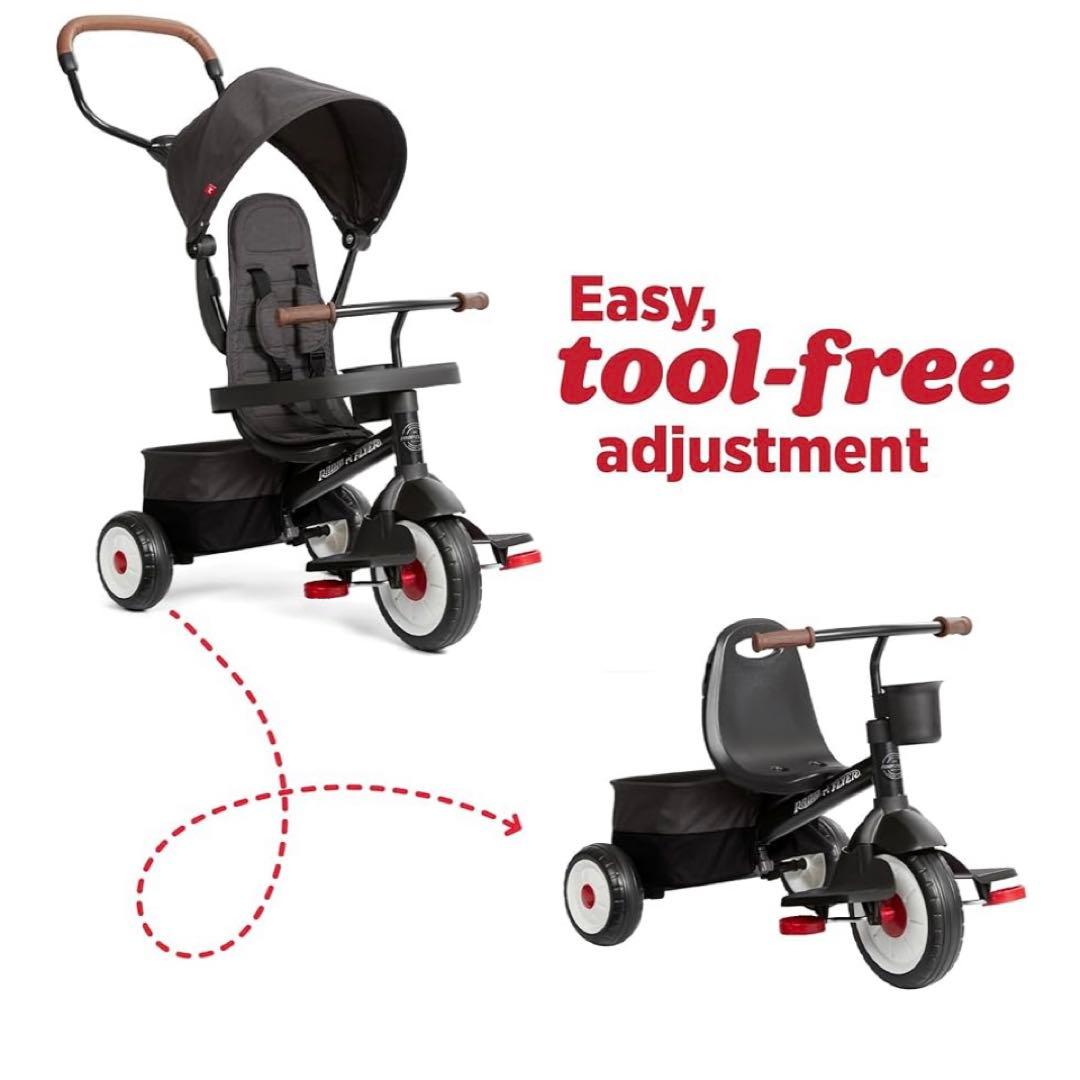 Radio Flyer 1~5歳用ブラックベビートライク、プレミアムベビー三輪車