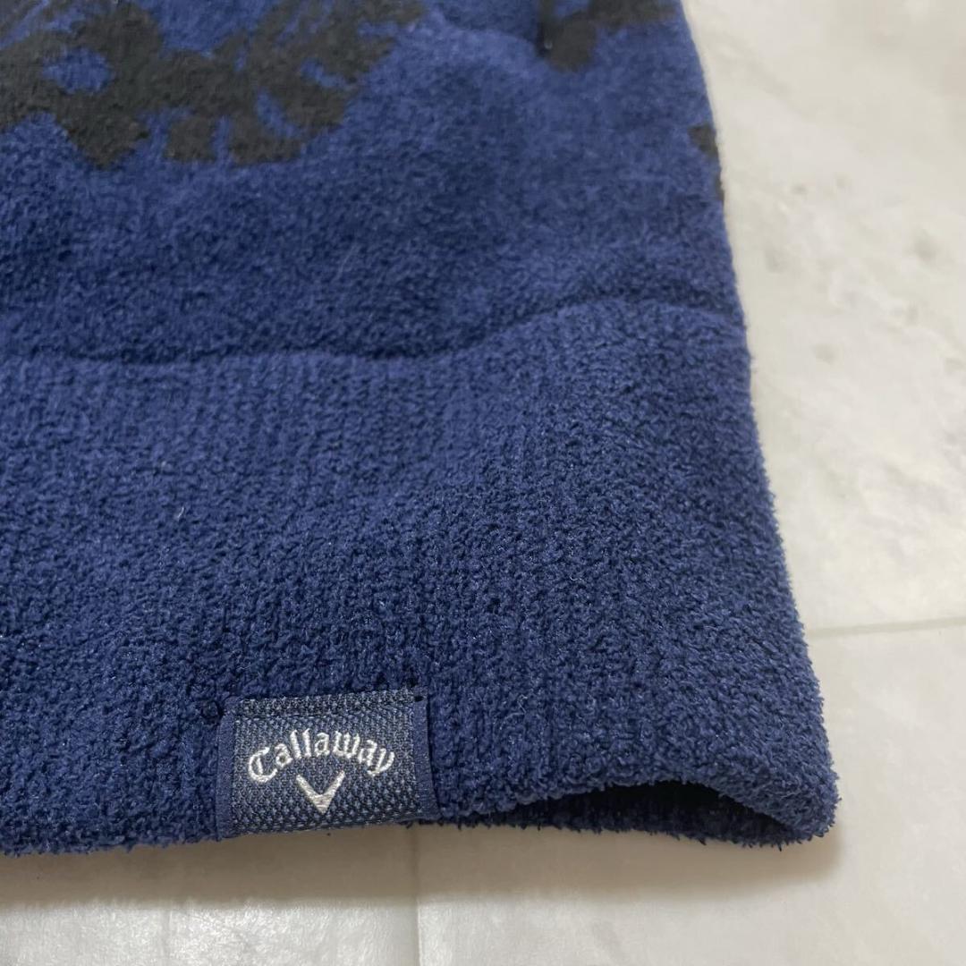 キャロウェイ ゴルフ フルジップパーカー パイル 刺繍ロゴ 総柄 ダブルジップ