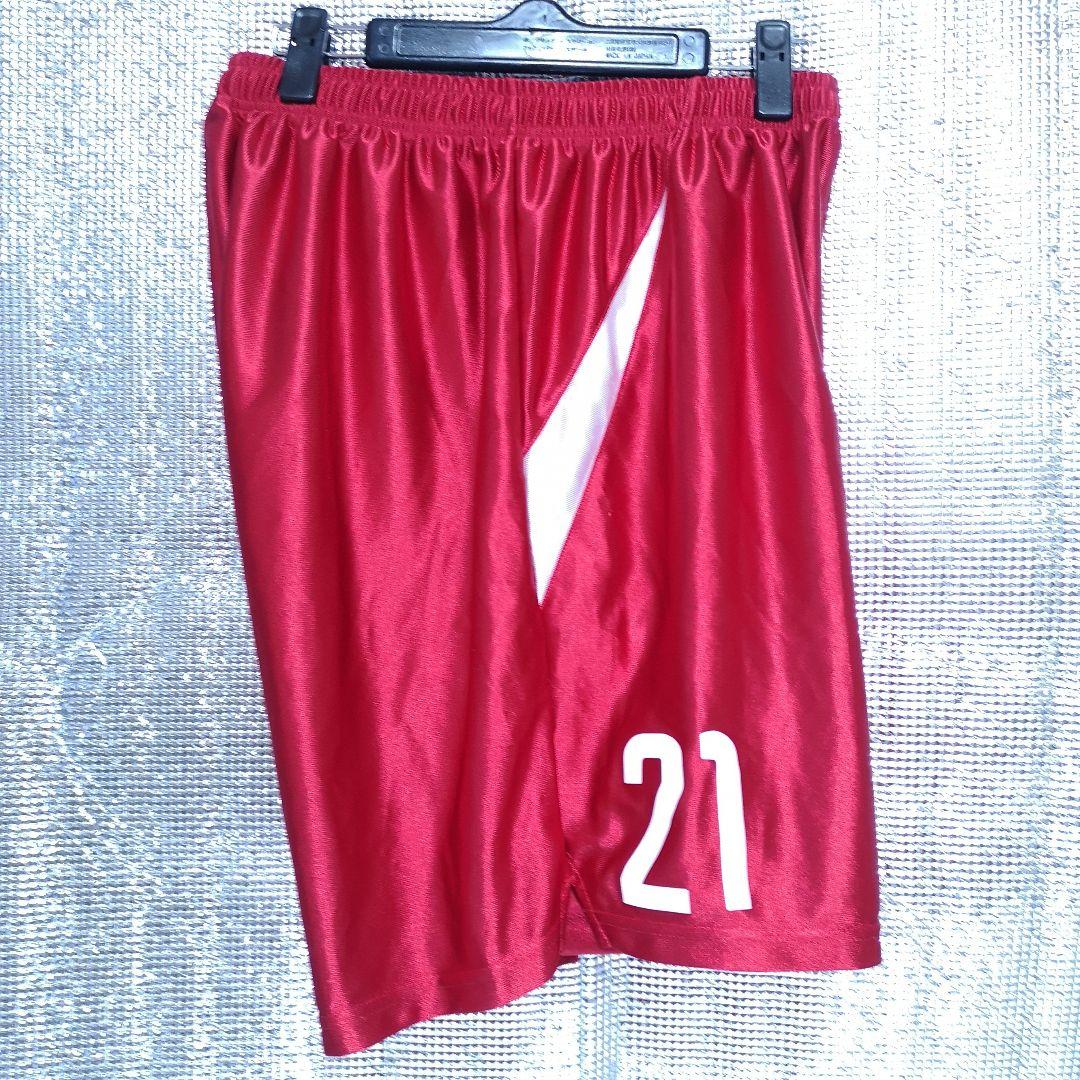 サッカー部　サッカー　パンツ　ナイキ　光沢レッド　XL