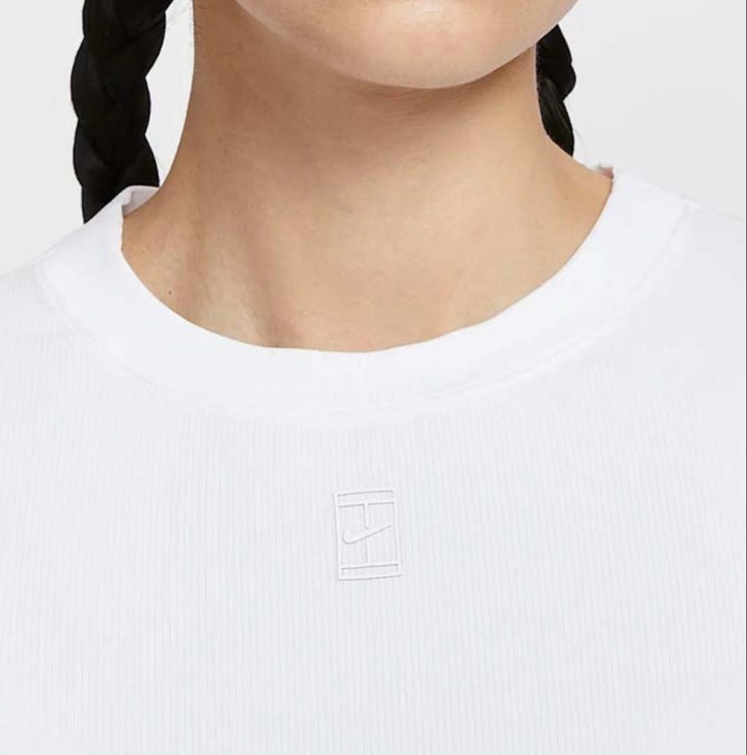 ナイキ　ウィメンズ Dri-FIT ショートスリーブ テニストップ　ホワイト　L