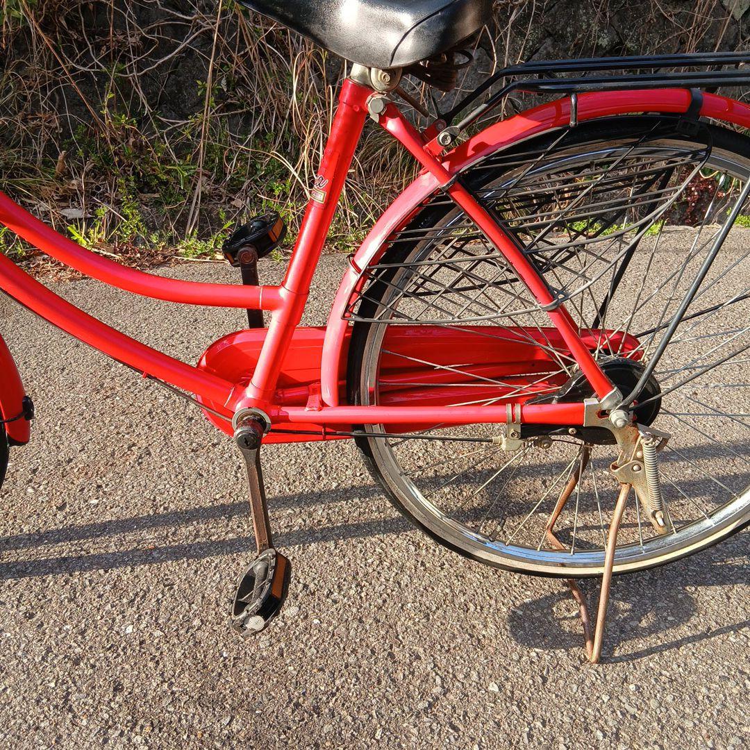 昭和レトロ 　当時物　自転車　26インチ　レッド　リアパンク　有料で交換します