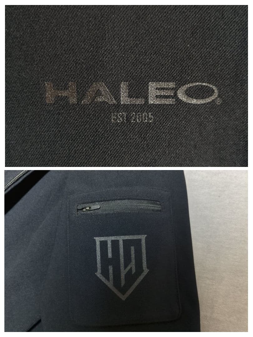 ハレオ HALEO フード付 ジップアップ フーディ パーカー 日本製 XL 黒
