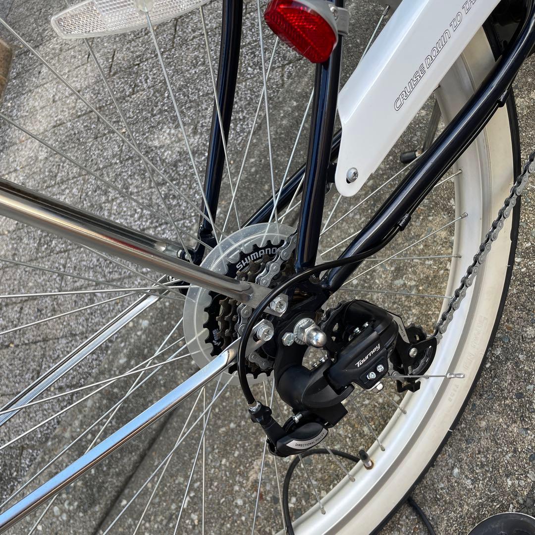 レインボービーチクルーザー 自転車 青/ 白