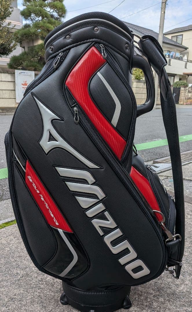 Mizuno MPクラフトゴルフキャディバッグ 黒/赤 中古