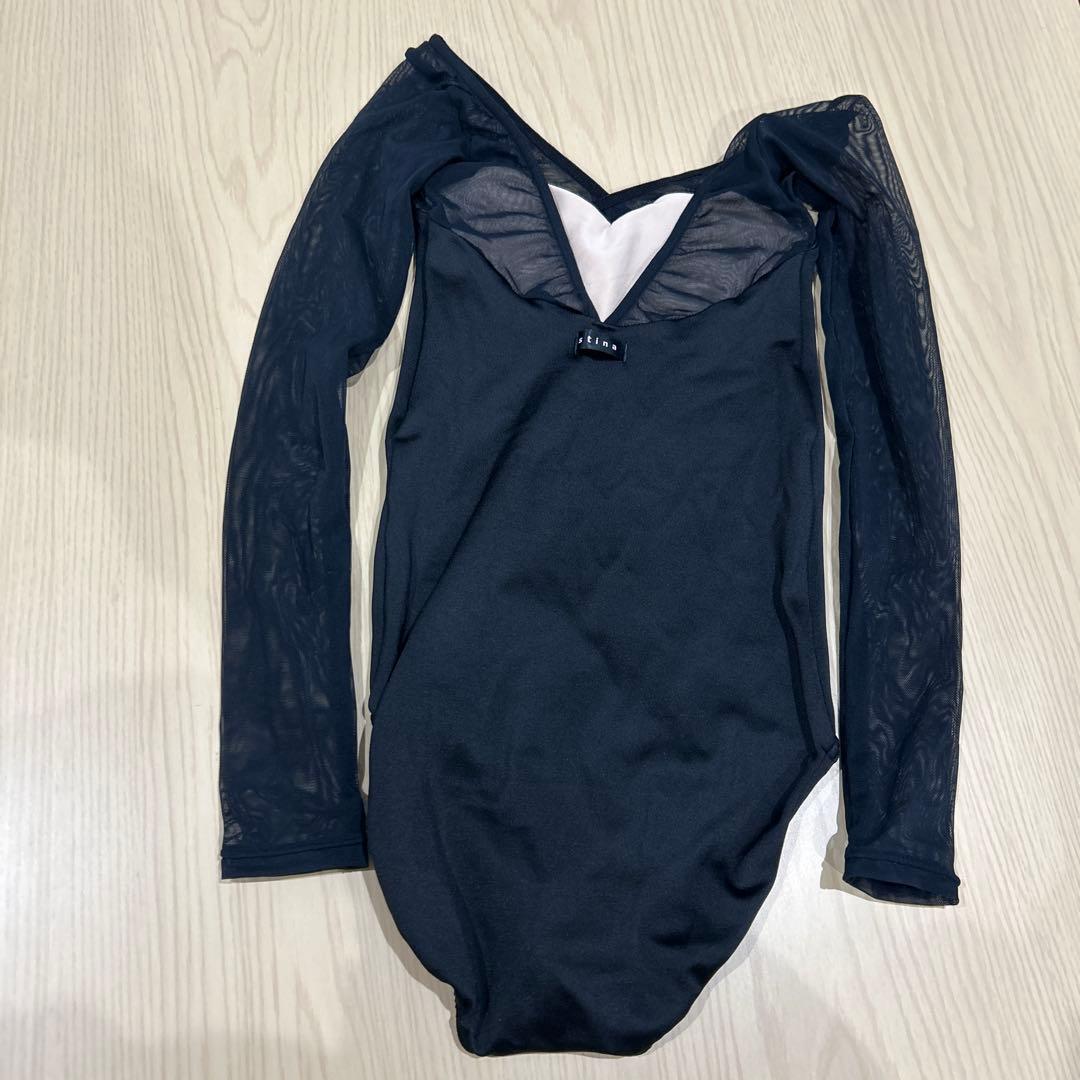 stina 長袖 ブラックレオタード 120-130
