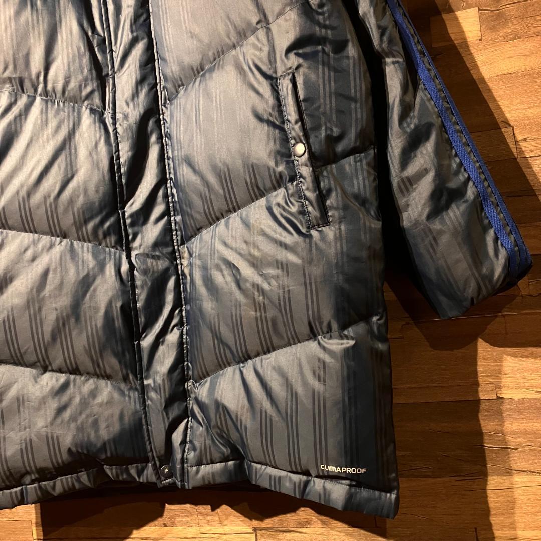 adidas　アディダス　ベンチコート　ダウン80%　紺/青　サイズL
