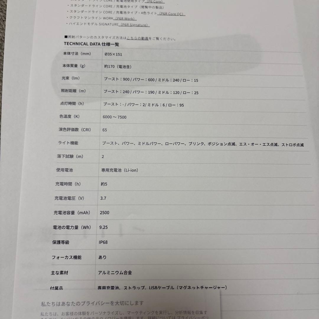 LEDLENSER P6R Core 懐中電灯