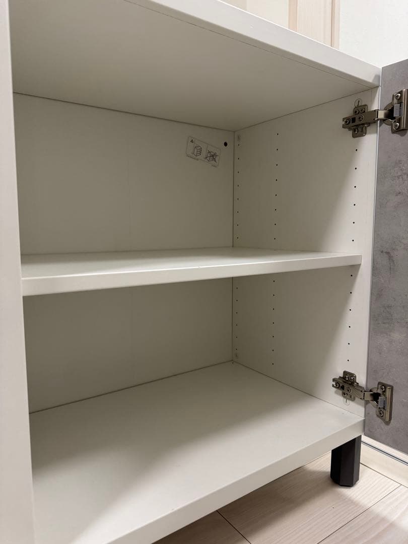 IKEA グレー、ホワイト木製オープンシェルフ