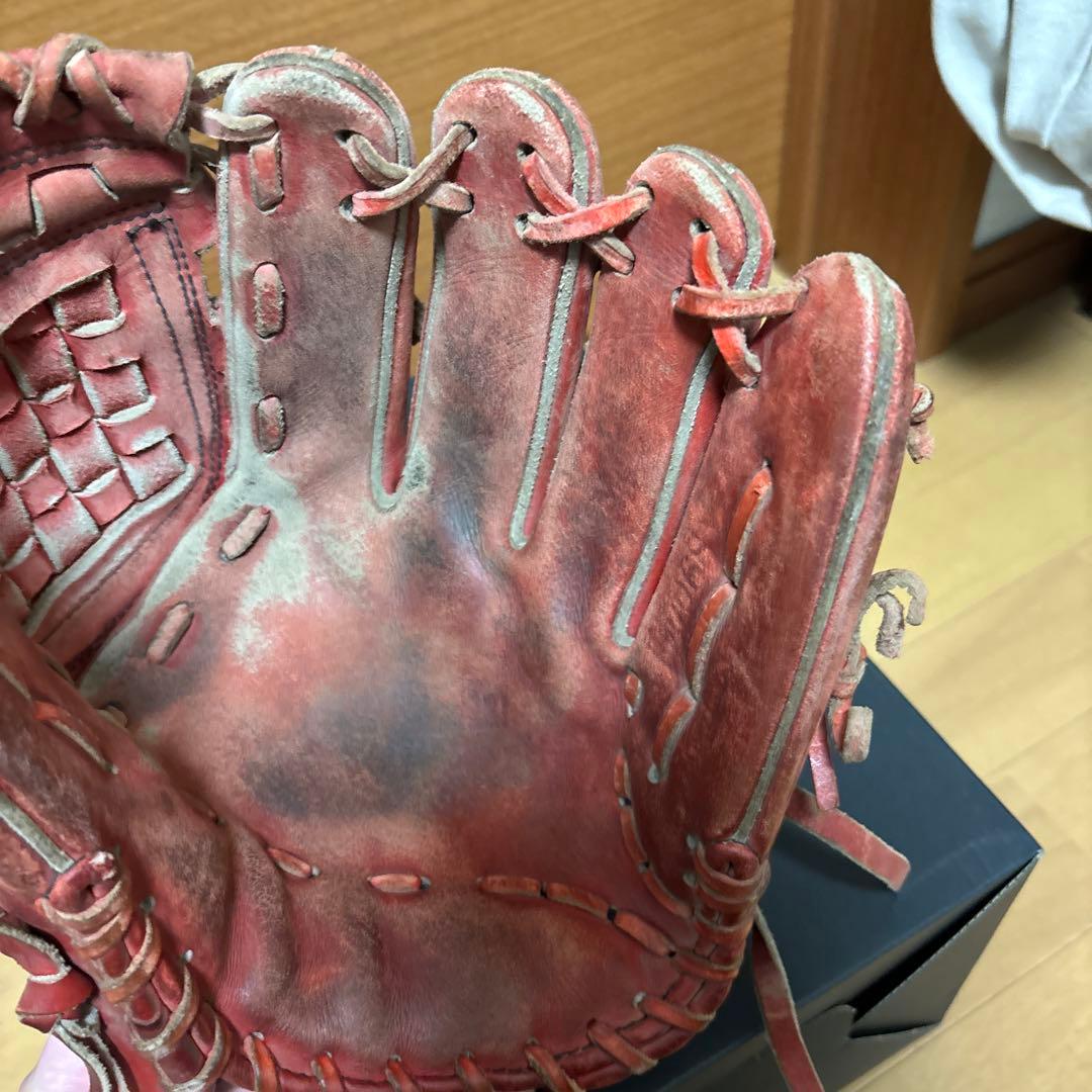 WAGYU JB 野球グローブ 赤 レザー 本体 + 箱