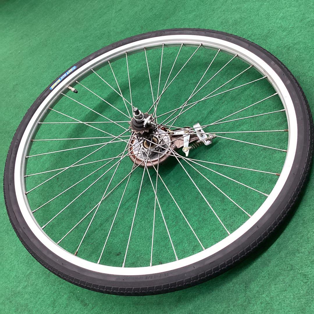 アルミリム　後輪 26x1-3/8 タイヤ付 14t 26インチ　シングル