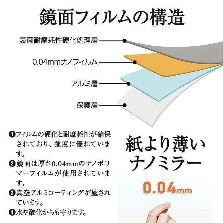 割れない鏡 全身鏡 姿見 幅80×高さ160cmスタンド付き シルバー 1669