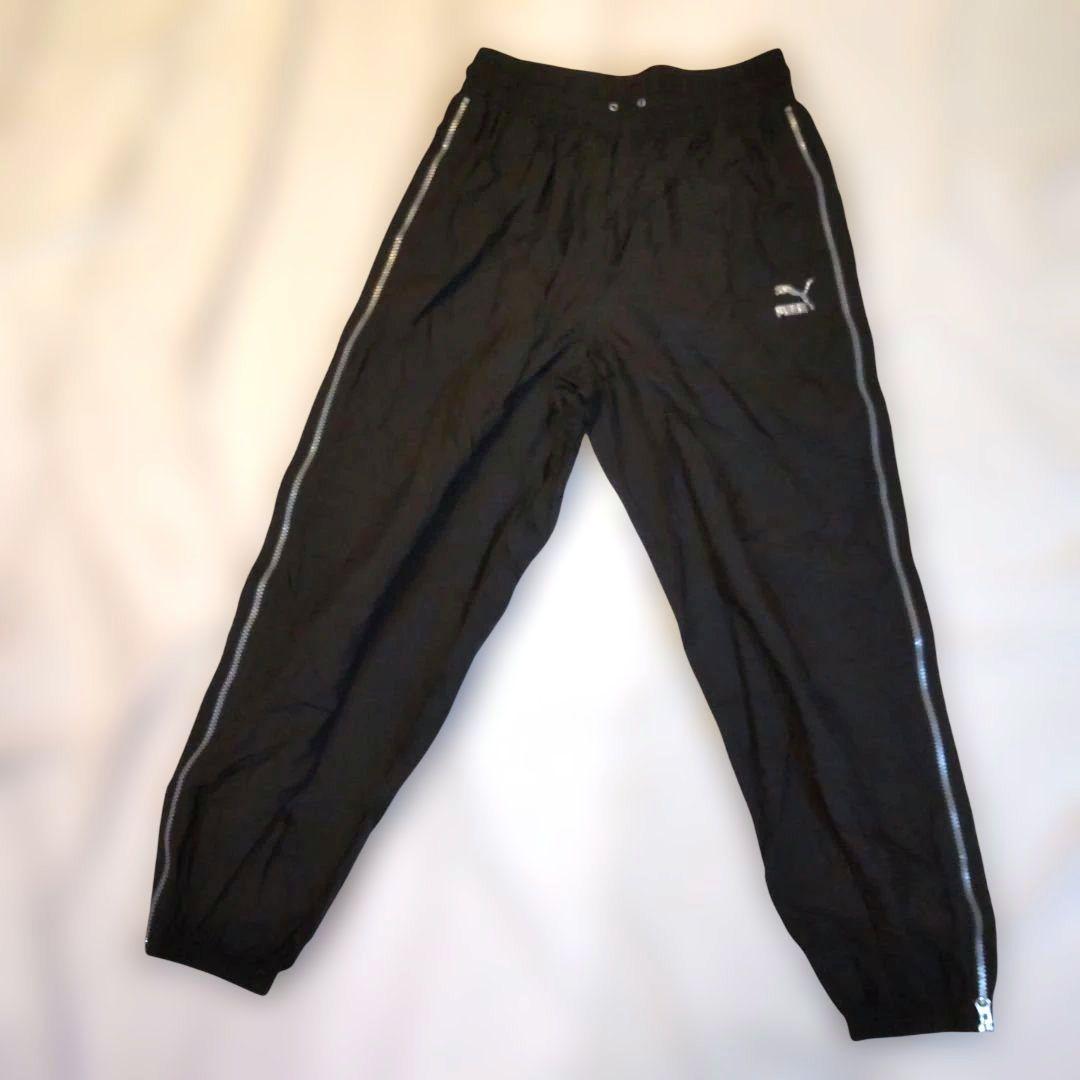 【激レア/サンプル品】PUMA サイドフルジップ ナイロンパンツ 黒 M相当
