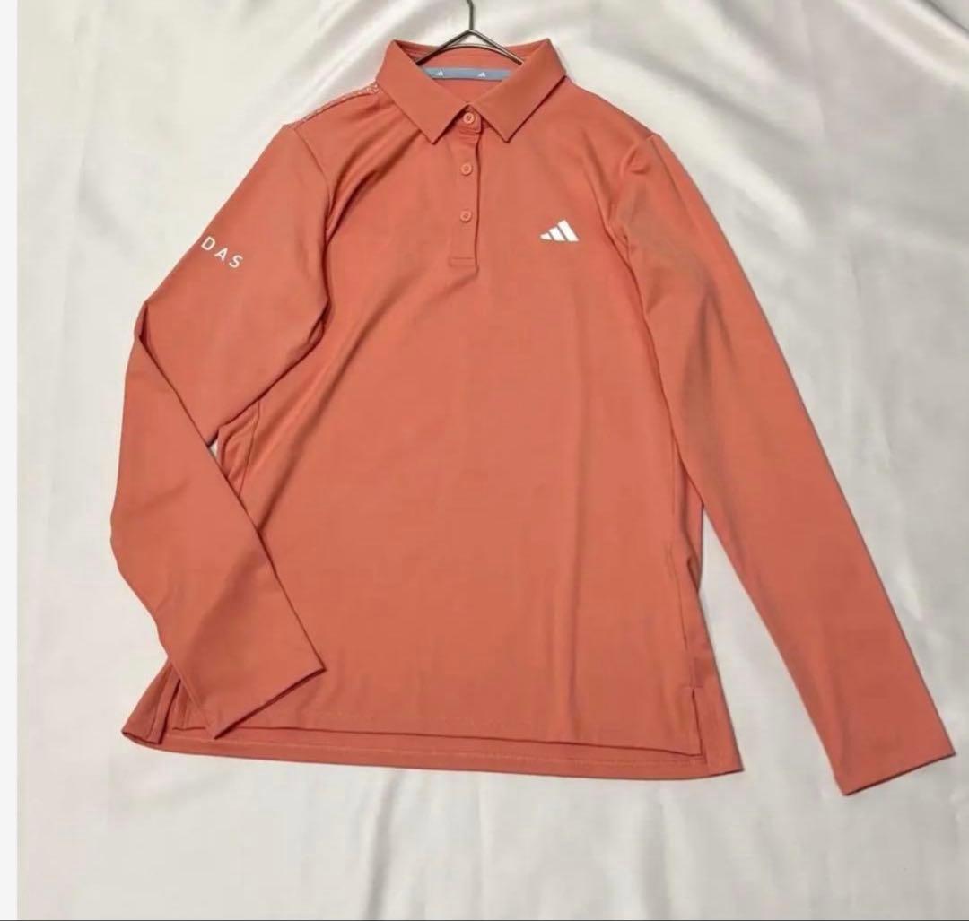 新品adidasゴルフ　ポロシャツ　プリーツスカートサーモンピンク　春色