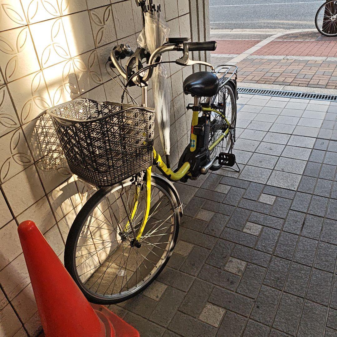 イエロー 電動アシスト自転車 バスケット付き