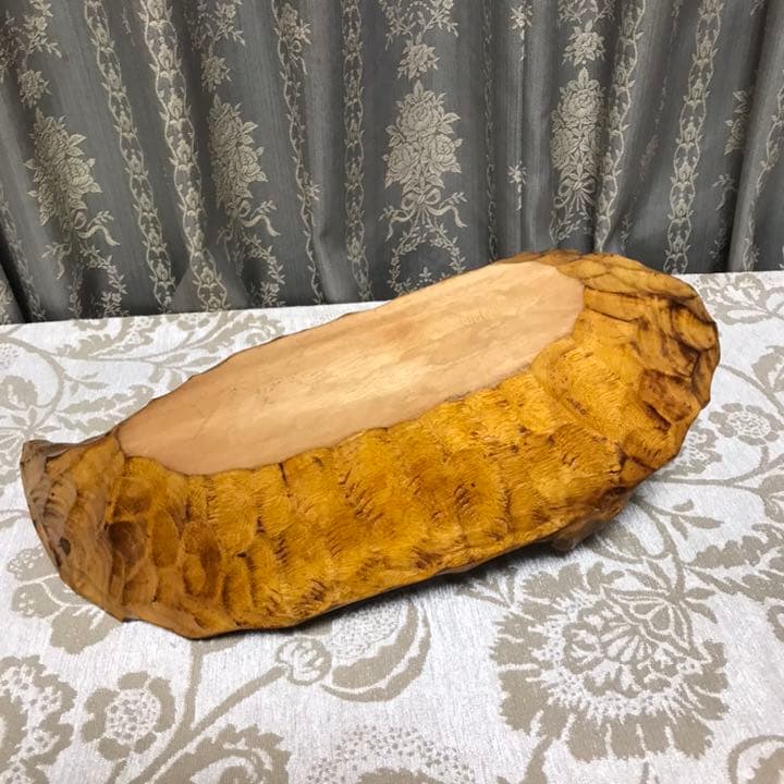 木彫り　小物入れ　かご
