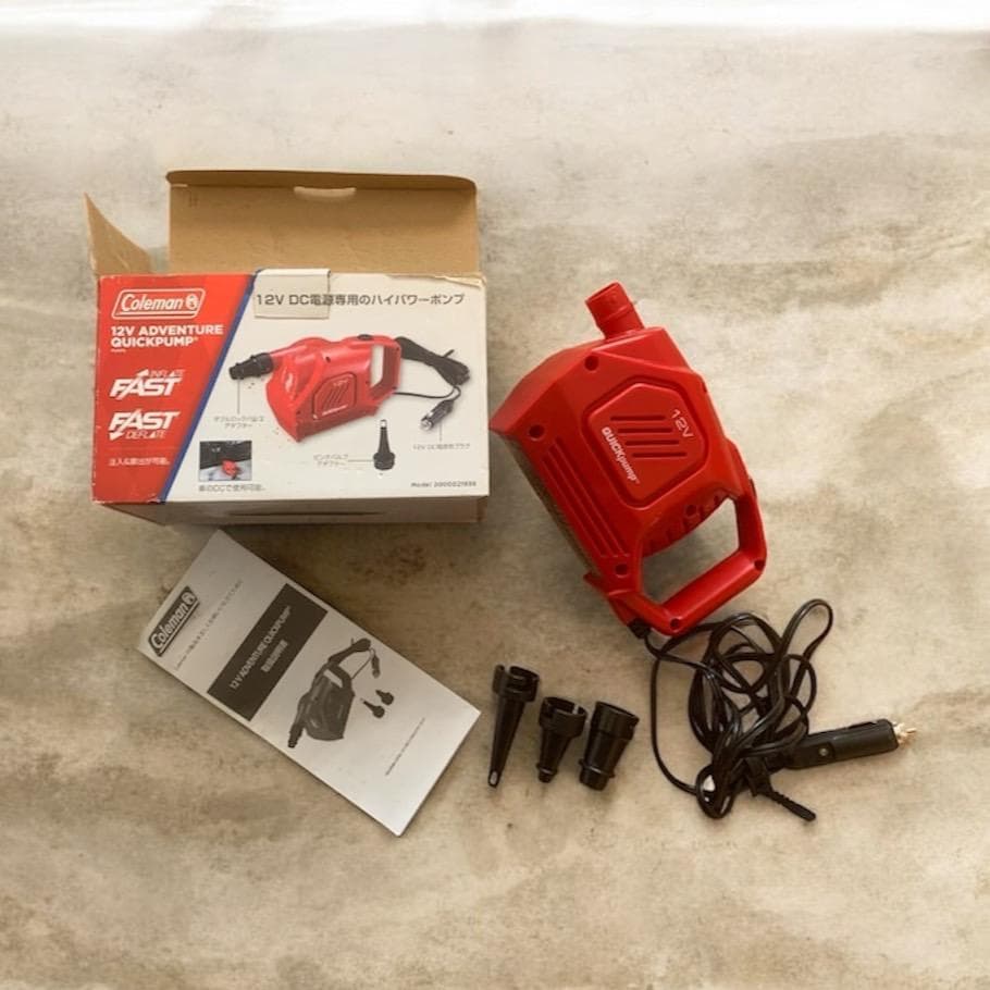 Coleman エアマットレス 緑+12VDC電源専用ハイパワーポンプ