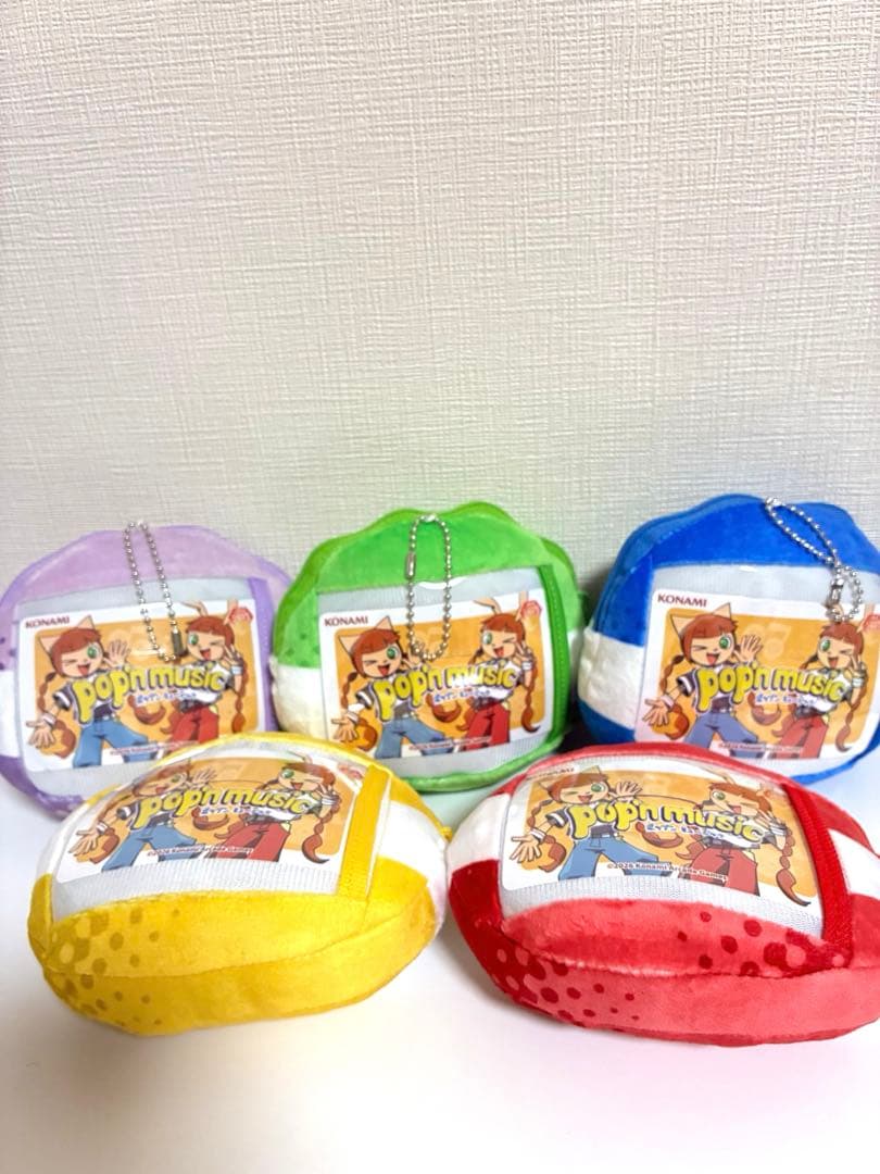 全5種コンプリート　 pop'n music ポップ君 ぬいぐるみパスケース
