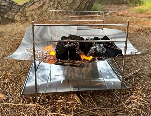 焚き火台 セット 折り畳み コンパクト 軽量 折りたたみ式 ソロ キャンプ 網A