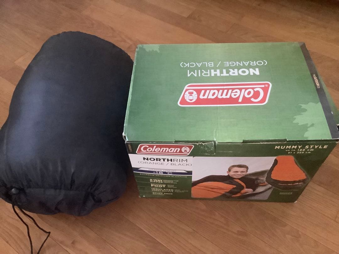 【美品】Coleman コールマン ノースリム マミー型 寝袋