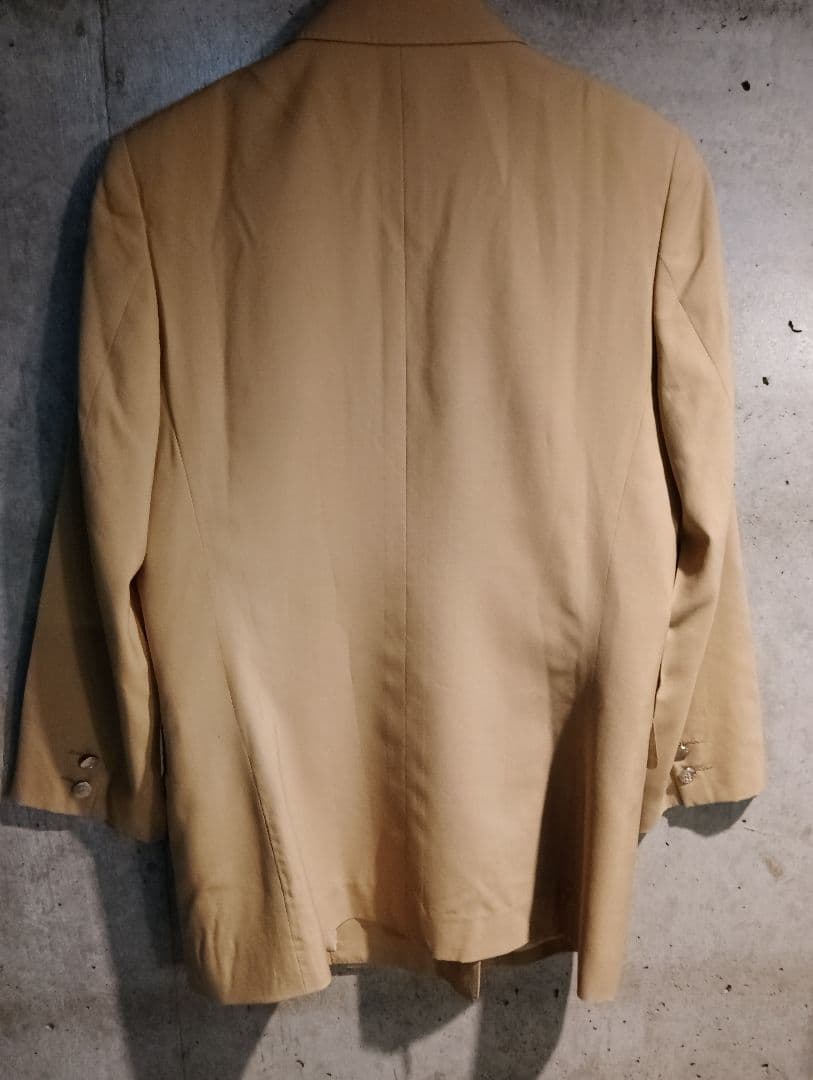 高級ウール100%　LANVIN ダブルジャケット　銀ボタンエンブレム付　送料込