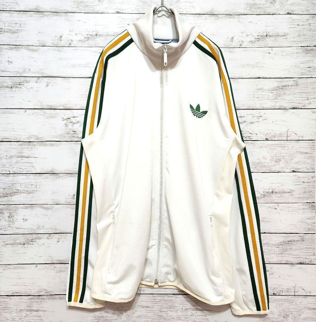 adidas アディダス トラックジャケット L 脇メッシュ 補修あり 白