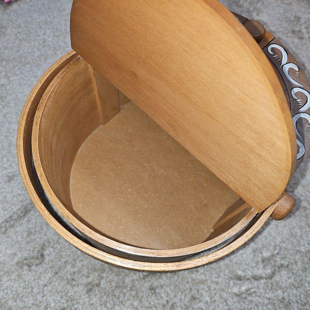 1点物 極美品 ヴィンテージ トールペイント 木製バスケット 小物入れ 木箱